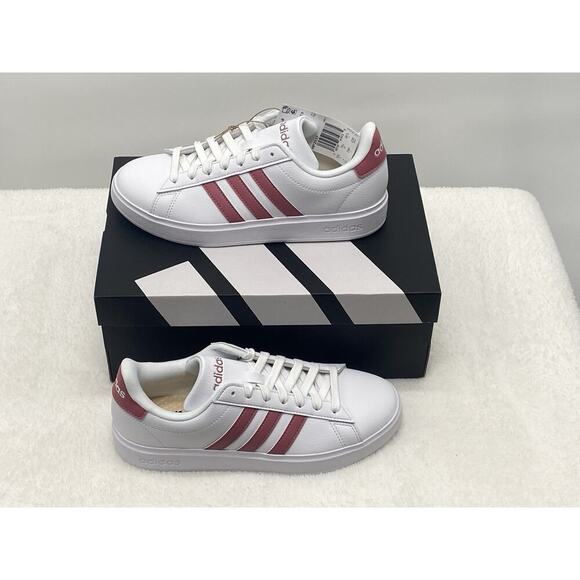 adidas Women’s Grand Court 2.0 White/Pink Size 7 - Picture 2 of 5